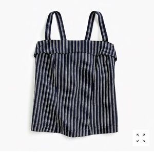 J Crew Turnover Top in Striped Linen